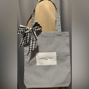 Christian Dior Houndstooth Tote Bag